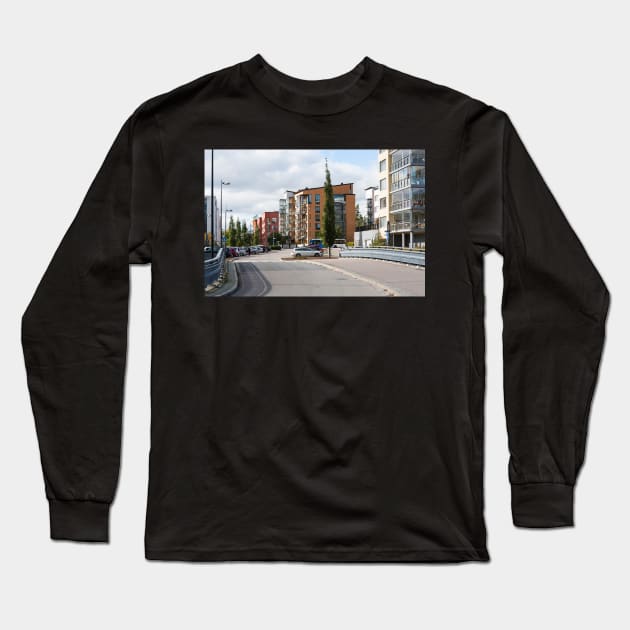 Buildings in Helsinki Long Sleeve T-Shirt by ansaharju